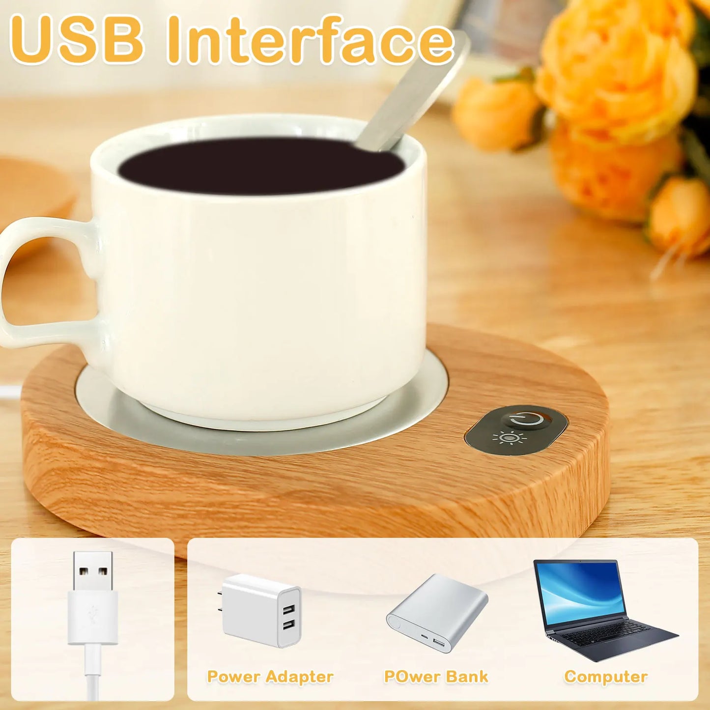 Electric Heater Cup Mug Warmer Coffee Mug USB Mug Warmer Heater Warm Mat Constant Temperature Coaster For Home Office Gifts