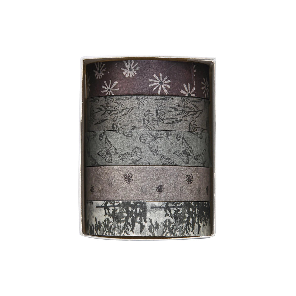 5 Rolls/Box Forest Plant Print Washi Tape Handmade Diy Diary Photo Album Decoration Masking Tape Set