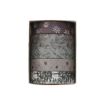 5 Rolls/Box Forest Plant Print Washi Tape Handmade Diy Diary Photo Album Decoration Masking Tape Set