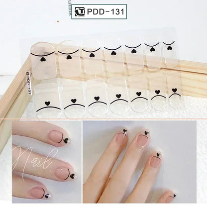1PC Gel Nail Sticker Patch Slider Flower Gradient Color Back Glue Full Cover Waterproof Gel Nail Sticker UV Lamp Curing Manicur