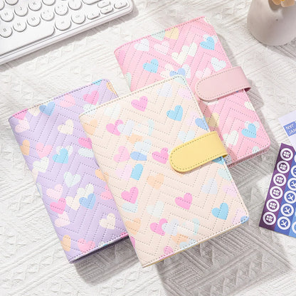 A6 PU leather binder economy 6-ring notebook, stylish design, personal notebook binder cover, can be used for cash budget storag