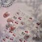 Lovely Red Fruit Strawberry Cherry Bowknot Love Heart Star Silk Ribbon 5D Nail Art Stickers Chic Self Adhesive Manicure Decal