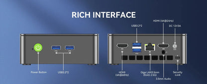 GMKtec G3 Pro Mini PC Intel Core I3-10110U 2*DDR4 2*M.2 SSD WIFI6 BT5.2 2.5G Lan Windows 11 Pro Desktop Office Mini PC Computer