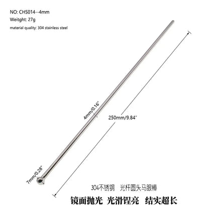 Long Penis Plug Sounding Rod Stainless Steel Rethral Dilator Masturbator Horse Eye Stick Stimulator Adult Sex Toys For Men