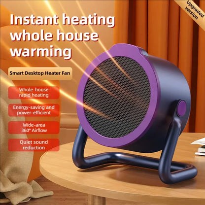 Portable desktop electric heater suitable for home and office use Mini fan heater suitable for desktop use and foot warmer