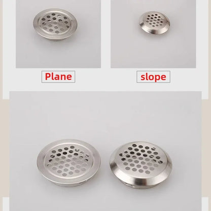 10pcs Round Cabinet Air Duct Vent Dia.19-53mm Stainless Steel Louver Mesh Hole Plug Decoration Cover Wardrobe Grille Ventilation