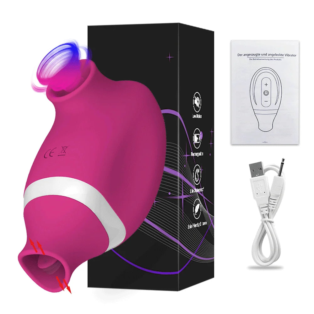 2 in 1 Clit Sucker Vibrator Female for Women G-Spot Sucking  Licking Double Stimulation Nipples Massagers Tongue Sex Toy Adult