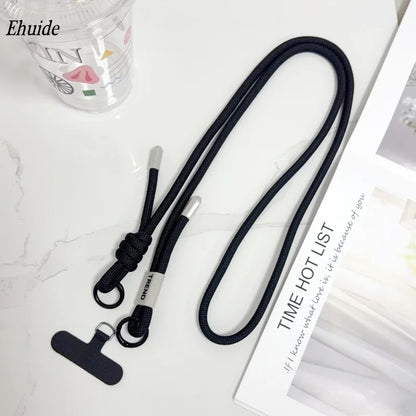 Adjustable Fashion Anti Loss Phone Lanyard 120CM Crossbody Neck Cord Wrist Strap for iPhone 17 Pro Max Case Chain Two Ring Rope