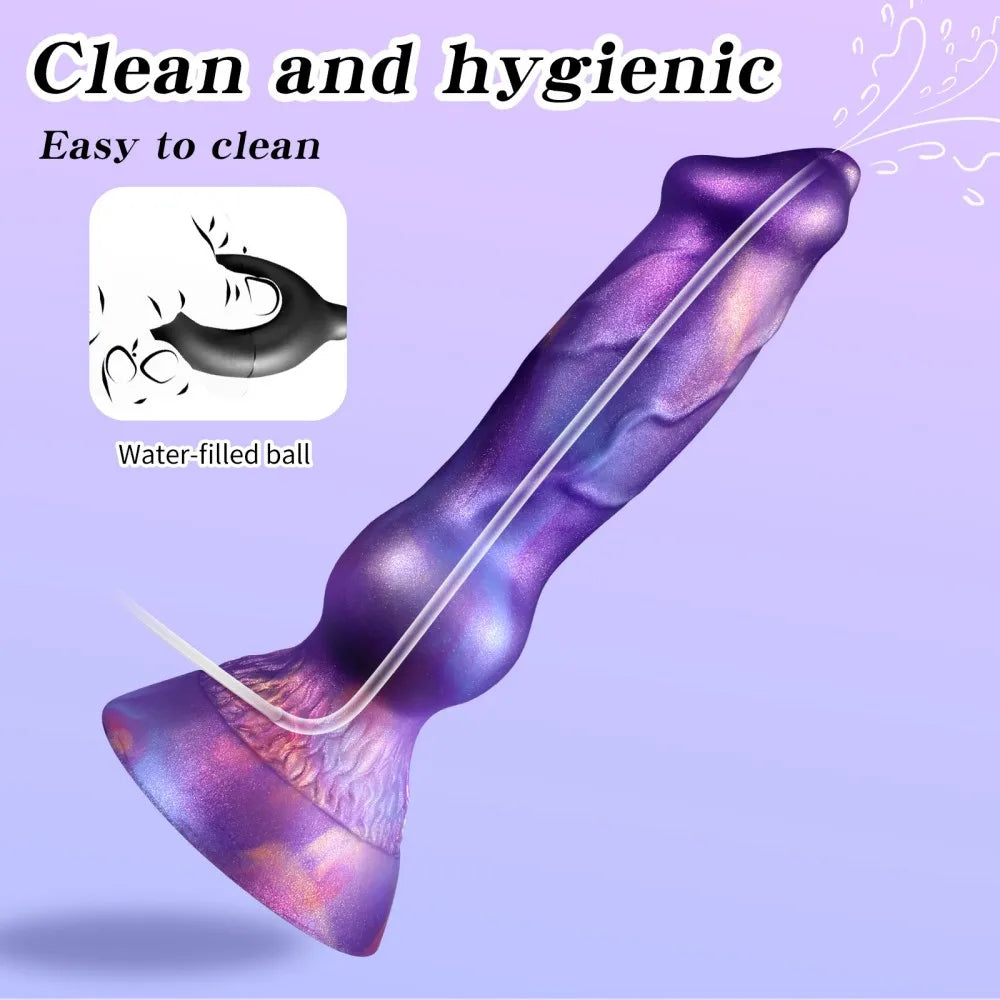 Realistic Dog Dildo With Squirting Enema Soft Silicone Suction Cup Water Syringe For Anal Play Vaginal Cleaning Adult Sex Toys