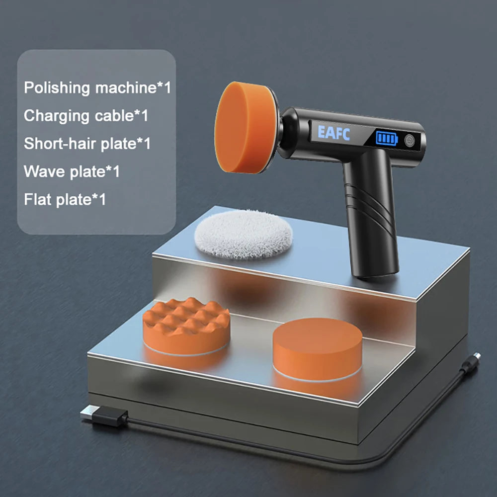 EAFC Car Polisher Handheld Wireless Polisher Glass Oil Film Remover Car Polishing Waxing Machine Power Tool for Car Body Cleanig Waxing Repair