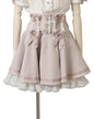 Japanese Liz Skirt High Waist Thin Kawaii Cute Bow Lolita Skirts Women Summer New Elastic High Waist Ruffle Short Pleated Skirt