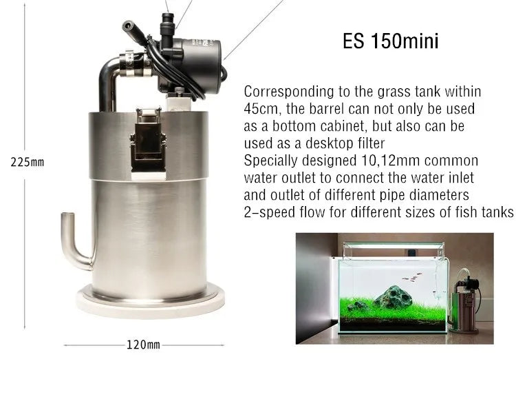 Aquarium Stainless Steel External Pro Canister Filters with Pump ADA Style Fish Tank Filter Bucket Barrel фильтр для аквариумов