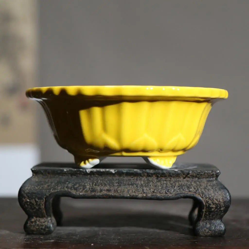 Chinese Style Purple Sand Flowerpot Home Desktop Ceramic Bonsai Pot Small Portable Handmade Succulent Glaze Flower Pots LC373