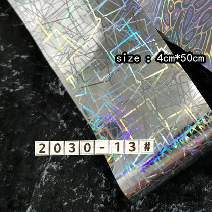 50/100cm Fish Scale Chameleon Nails Metal Nail Art Foil Fish Lure Transfer Decals Wraps Stickers Laser Manicure Decorations
