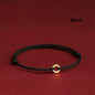Hand Braided Red Rope Bracelet Copper Lucky Bead Hand Rope Couple Bracelet Simple Buckle Ethnic Original Female Accessory