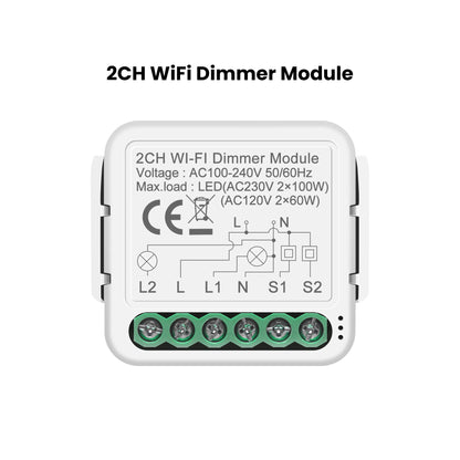 GIRIER Tuya Smart ZigBee 3.0 Dimmer Switch Module WiFi Breaker Relay for Dimmable Bulb Supports 2-way Control Works with Alexa