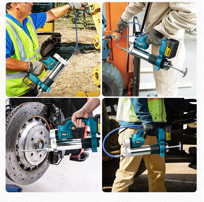 Gisam 10000PSI Brushless Electric Grease Gun Kit Electric High-Performance Grease Gun Set Power Tool For Makita 18v Battery Pins