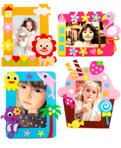 3Pcs/set DIY Cartoon Animal 6 Inch Photo Frame Children Handmade Craft Art Toys for Kids Girl Home Decor Kindergarten Applique