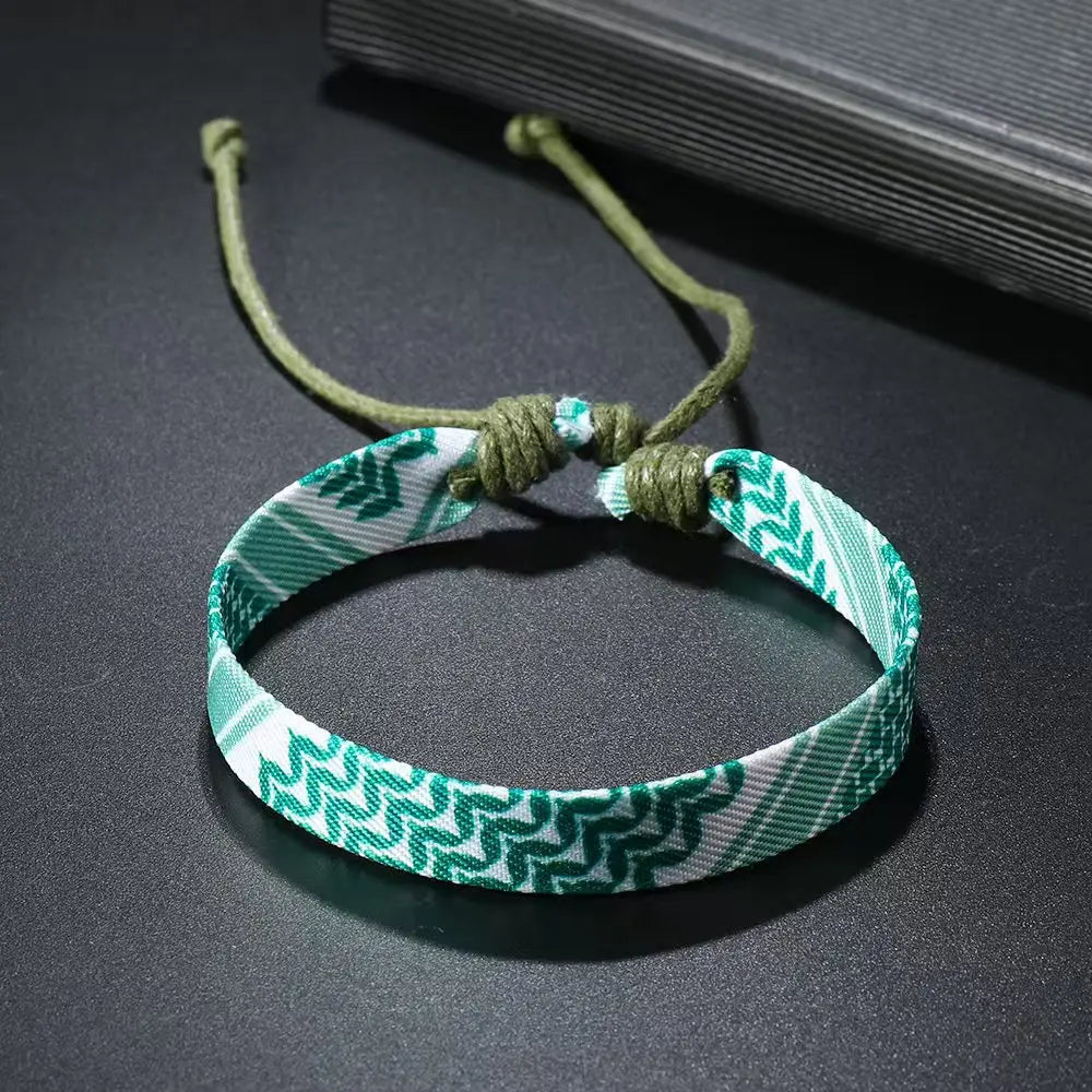 1/4/12Pcs Arabic Scarf Style Woven Bracelet For Women Men Handmade Ethnic Wave Dot Colored Wrap Bracelets Couple Jewelry Gifts