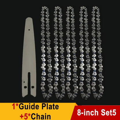 Chain for Mini Chainsaw 8 Inch 1/4"P Electric Saw 45 knots 22 knives Saw Blade Wireless Mini Saw Bar Chain Guid Logging Chainsaw