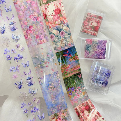 1Pc 100cm Flower Nail Foils for Transfer Paper Floral Stickers Rose Nails Wraps Tulip Nail Art Decorations