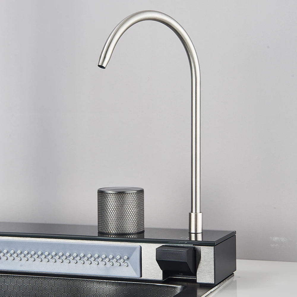 304 Stainless Steel Kitchen Waterfall Sink Digital Display Large Single Sink Dish Basin Sink With Multifunction Touch Waterfall