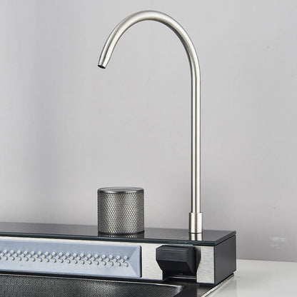 304 Stainless Steel Kitchen Waterfall Sink Digital Display Large Single Sink Dish Basin Sink With Multifunction Touch Waterfall