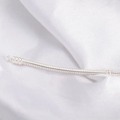 Handmade Original Fine Jewelry 925 Silver Charm Bracelet Soft Smooth Snake Bone Bracelets for Women