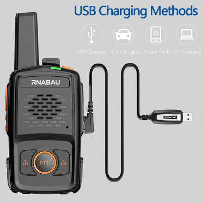 Mini Walkie Talkie RNABAU 16 Channels Professional MT-N1 UHF 400-470MHZ Match Baofeng Two Way Radio