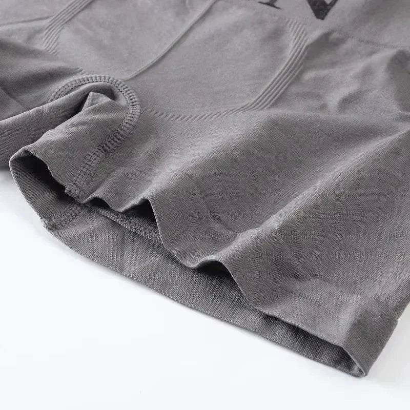5 Pcs Thin Style Men's High Elastic Plain Color Comfortable Boxer Briefs Panties Breathable Pantyhose