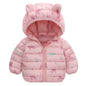 Baby Boys Girls Down Jackets Kids Cartoon Bear Zipper Coats Autumn Boys Thin Warm Hooded Jackets Children Clothes Outerwear