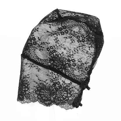 TleMeny Black Transparent Lace Bondage Fetish Mask Hood For Men Women Gay Adult Bdsm Role Play Games Sex Fun Party Play Costumes