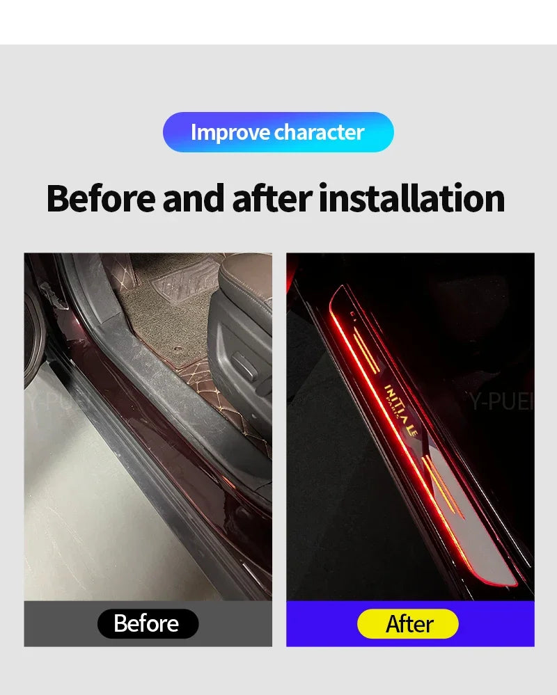 Customized For Renault RS Clio Scenic Logan Megane Car Welcome Door illuminated Sill Light Logo Lamp LED Car Pedal Decoration