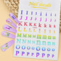 3D Glittery Gothic Letter Design Nail Art Stickers Uppercase Alphabet Letters Artistic Designs DIY Nail Art Decals Decoration #1