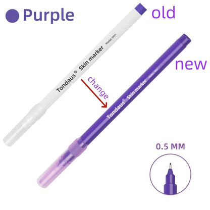 1pc Professional Surgical Sterile Skin Marker Pen Microblading Tattoo Eyebrow Lip Skin Marker Pen Measuring Ruler Set Tool
