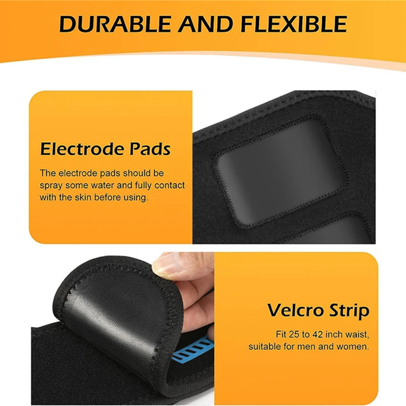 EMS Muscle Stimulator Toner Abdominal Toning Belt Body Slimming Massager Belly Waist Back Arm Leg Fitness Massage USB Recharge