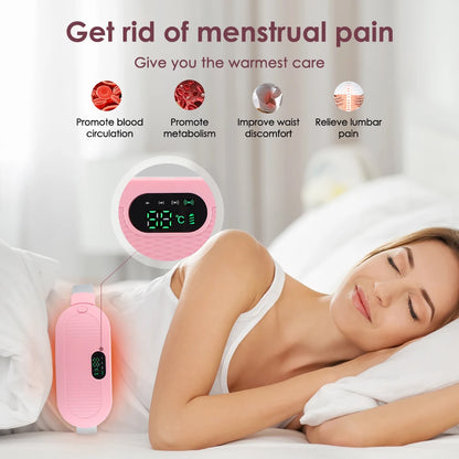 Women Menstrual Heating Pads Effective Hot Compress Period Relief Belt Rechargeable Heated Waist Massager Gifts for Female