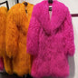 Mongolia Sheep Fur New Brand Real Fur Long Genuine Fur Coat Mongolia Sheep Fur Long Sleeves Women's Warm Jacket