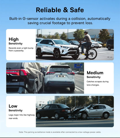 Baseus 4K Dash Cam VD1 Pro Front and Rear UHD Car Camera for SONY Sensor Supercapatior Night Vision WiFi6 DVR Video Recorder