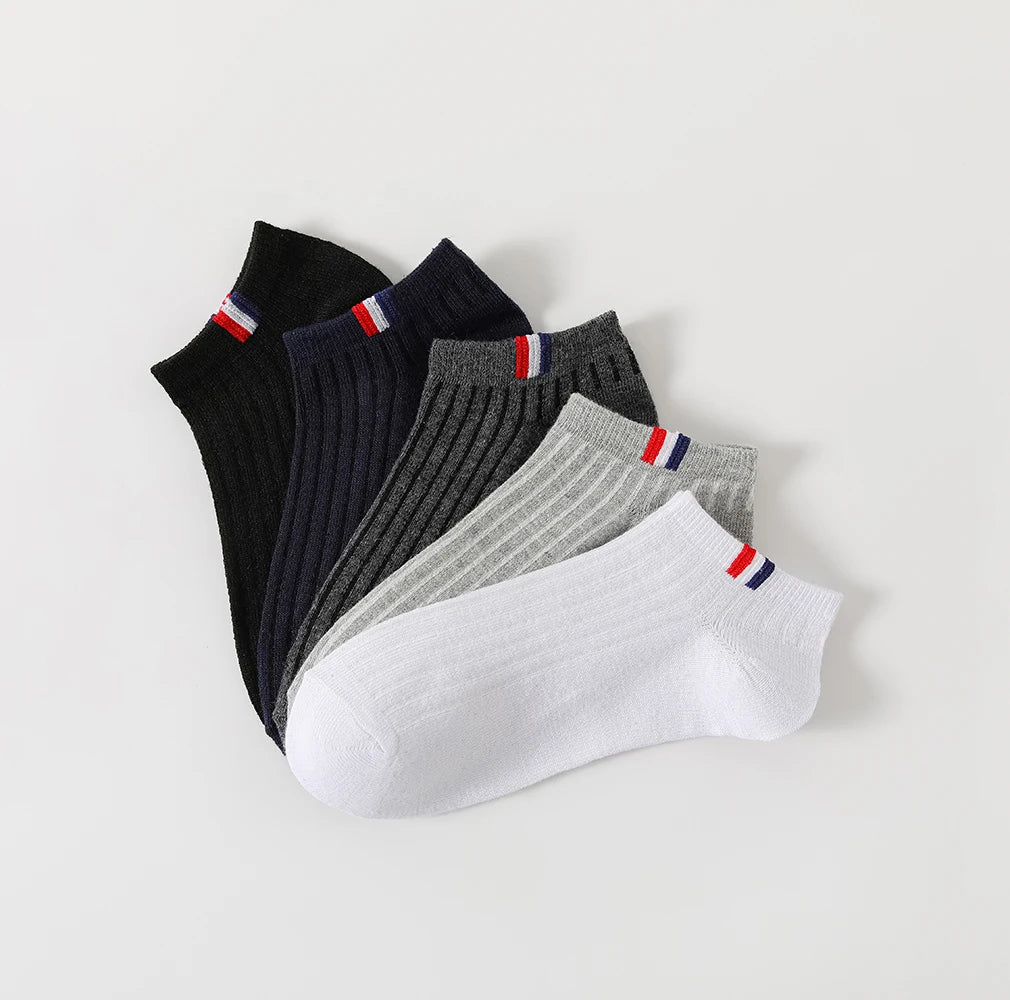 5/10/20/30 Pairs Men Ankle Socks Fashionable Letter Sports Style Odor Proof Sweat Absorbing Breathable Invisible Running Socks