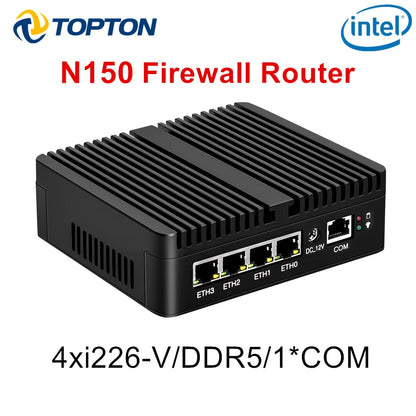 12th Gen Intel N150 N100 7305 Firewall Router 4x I226-V 2.5G LAN N5105 J6412 Fanless Mini PC Barebone Computer OPNsense PfSense