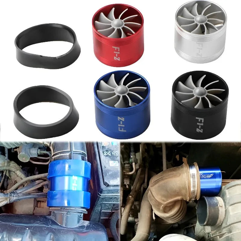 Car Air Intake Turbonator Single Fan Turbine Automobile Intake Turbo Vehicle Engine Turbocharger Power Conversion Accessories