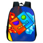 16 Inch Angry Geometry Dash Backpack Boys Girls Bookbag Cartoon Game Kids Kindergarten School Bags Toddler Childcare Backpack