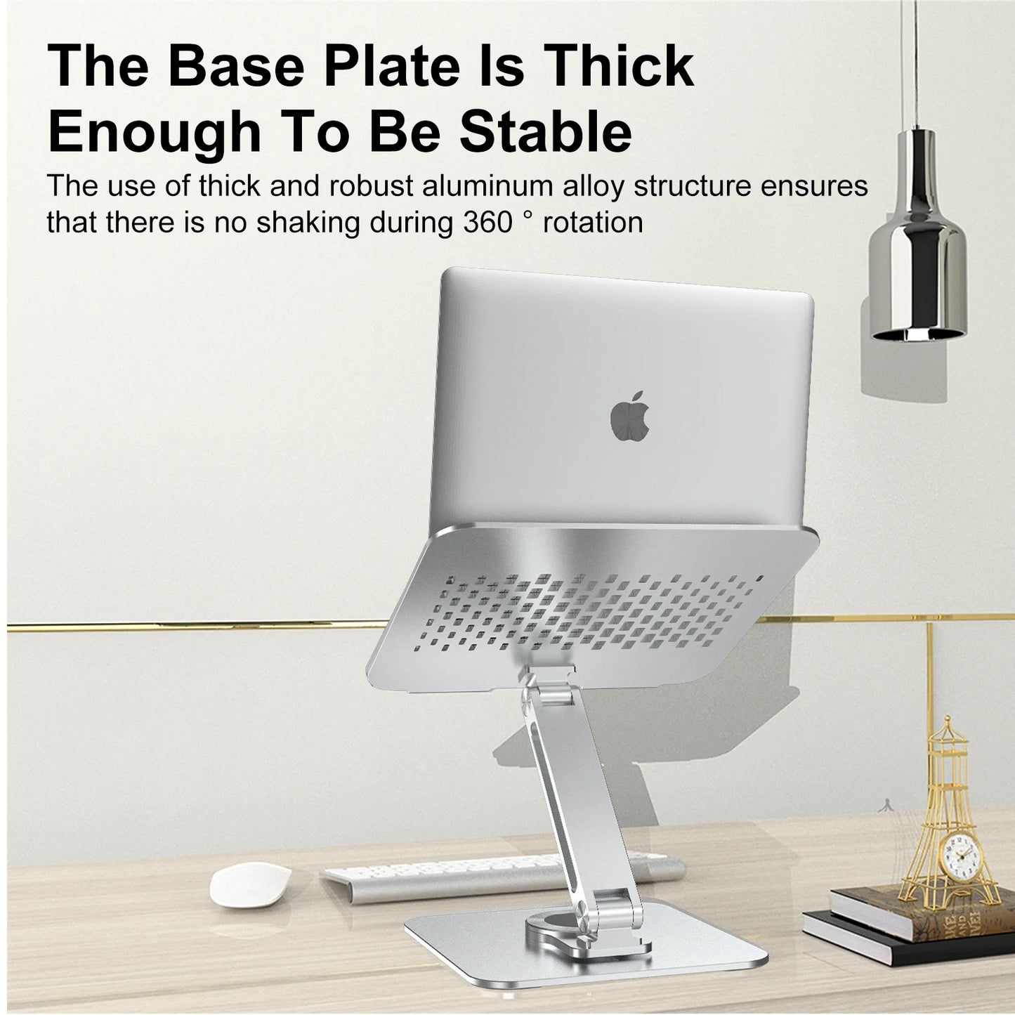 360° Rotatable Stand Metal Aluminum For Laptop Holder Adjustable Anti-Slip Silicone Base Stability for Tablet ﻿Portable Monitor