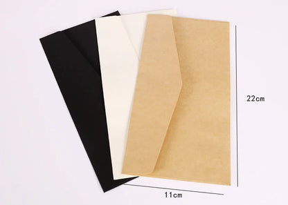 10 Pcs Classical Paper Envelopes White Black Kraft Blank Paper Window Envelopes Wedding Invitation Envelope Gift Envelope