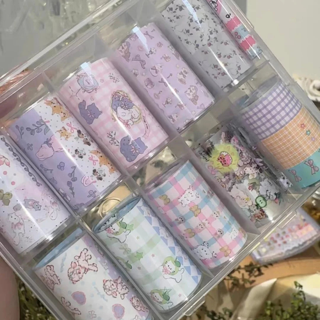 10Rolls Plaid Thousand-Bird Bow  Stars Nail Foils Transfer Paper  Nail Art Stickers  Manicure Set Decal  Nails Decoration