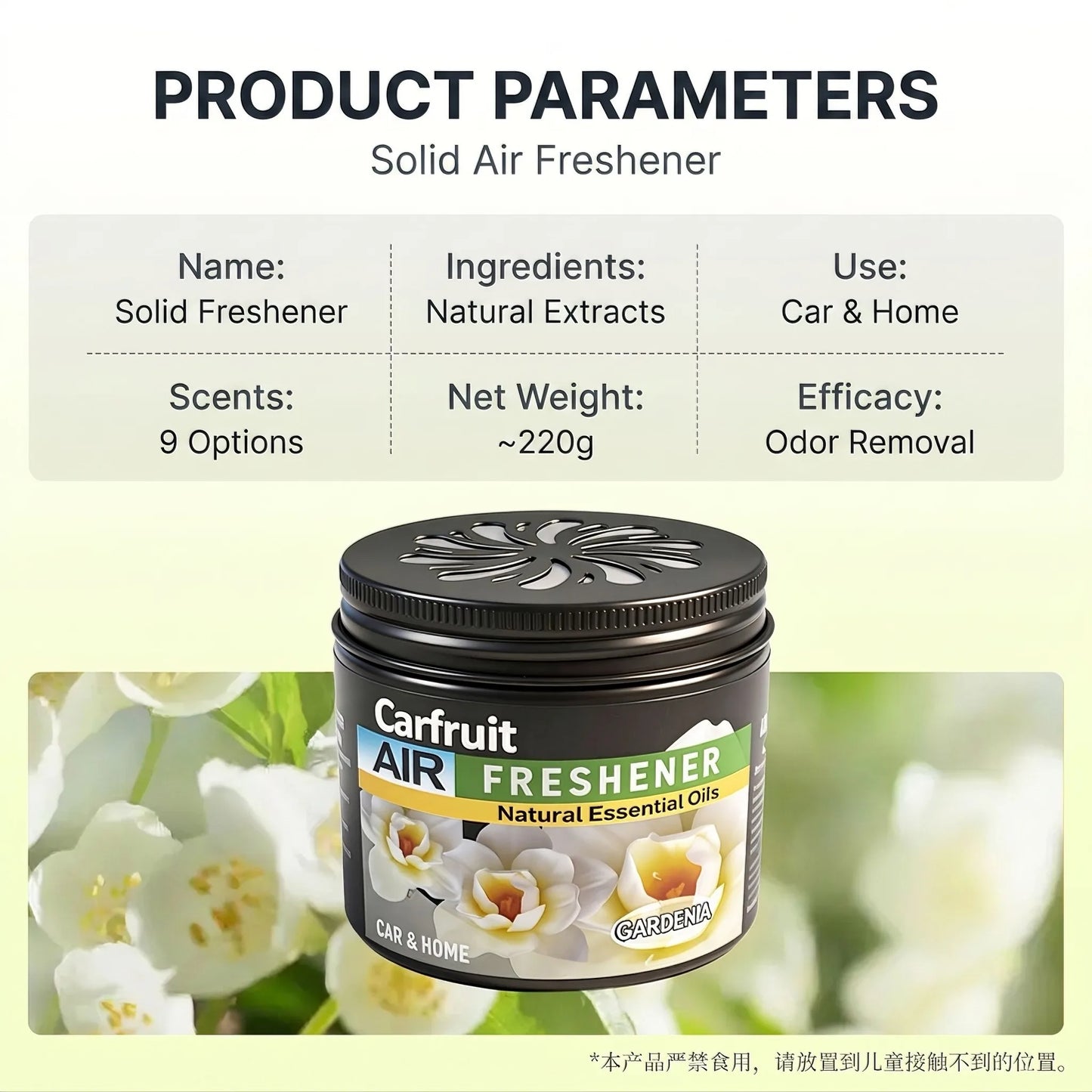 Car Solid Fruit‑Scent Balm, Automotive Cologne Perfume, Long‑Lasting Car Interior Aromatherapy Ornament, Safe for Pregnant Women