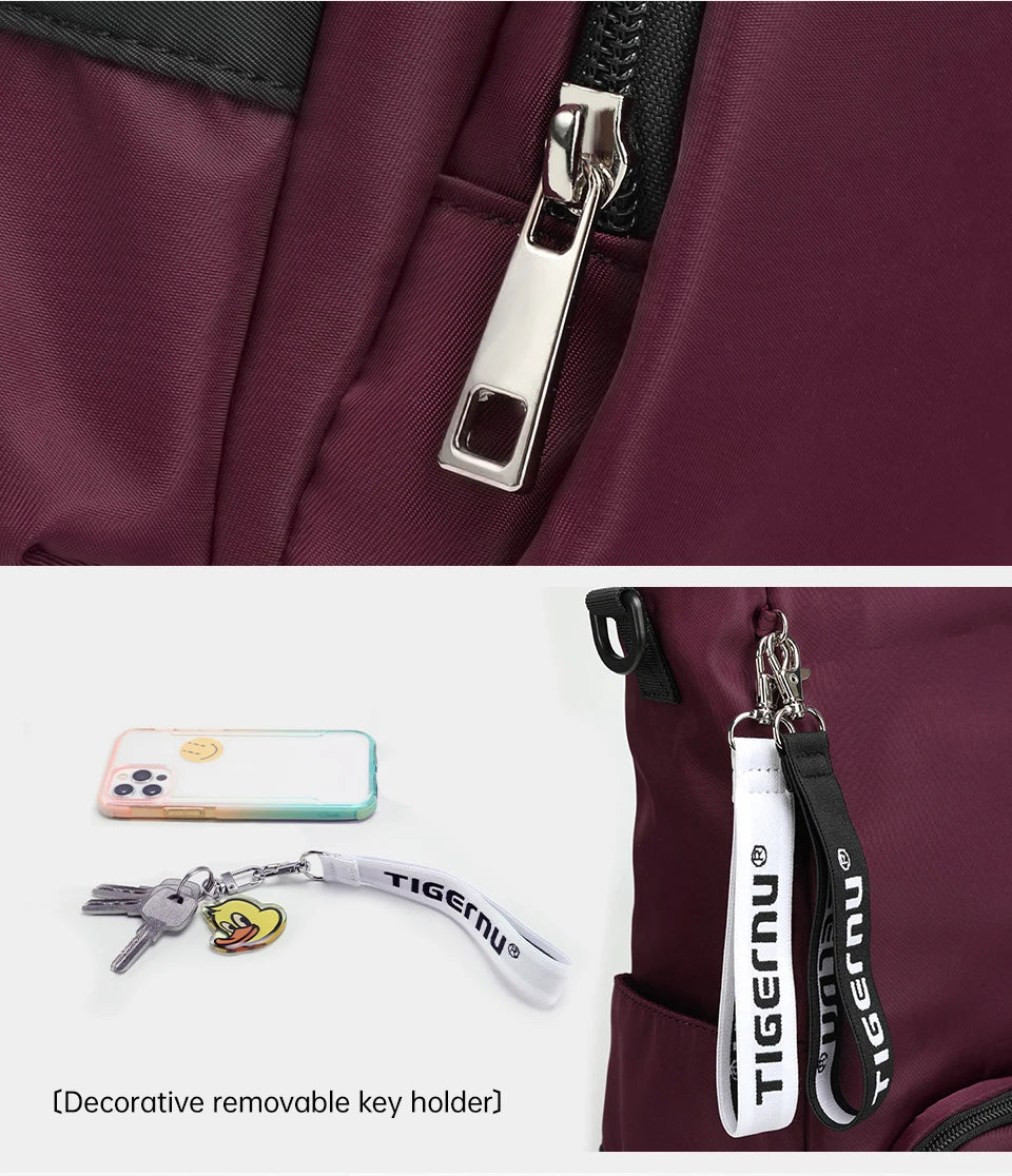 Tigernu New 3 In1 Tote Bag With Zipper For Women Casual School Backpacks Fashion Female Shoulder Bag Light Weight Girls Handbags