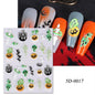 1sheet 5D Halloween Nail Stickers Pink/Green/Black Cartoon Pattern Nail Art Slider DIY For Sweet Cool Girl Cute Nail Decoration