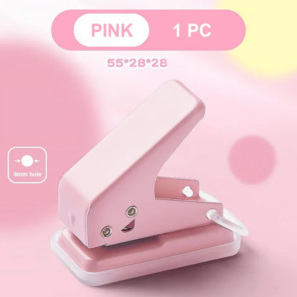 Mini Hole Punch 1 Hole Cute Paper Punch Portable Round Hole Puncher Paper Cutter Kawaii Office School Supplies Stationery Items